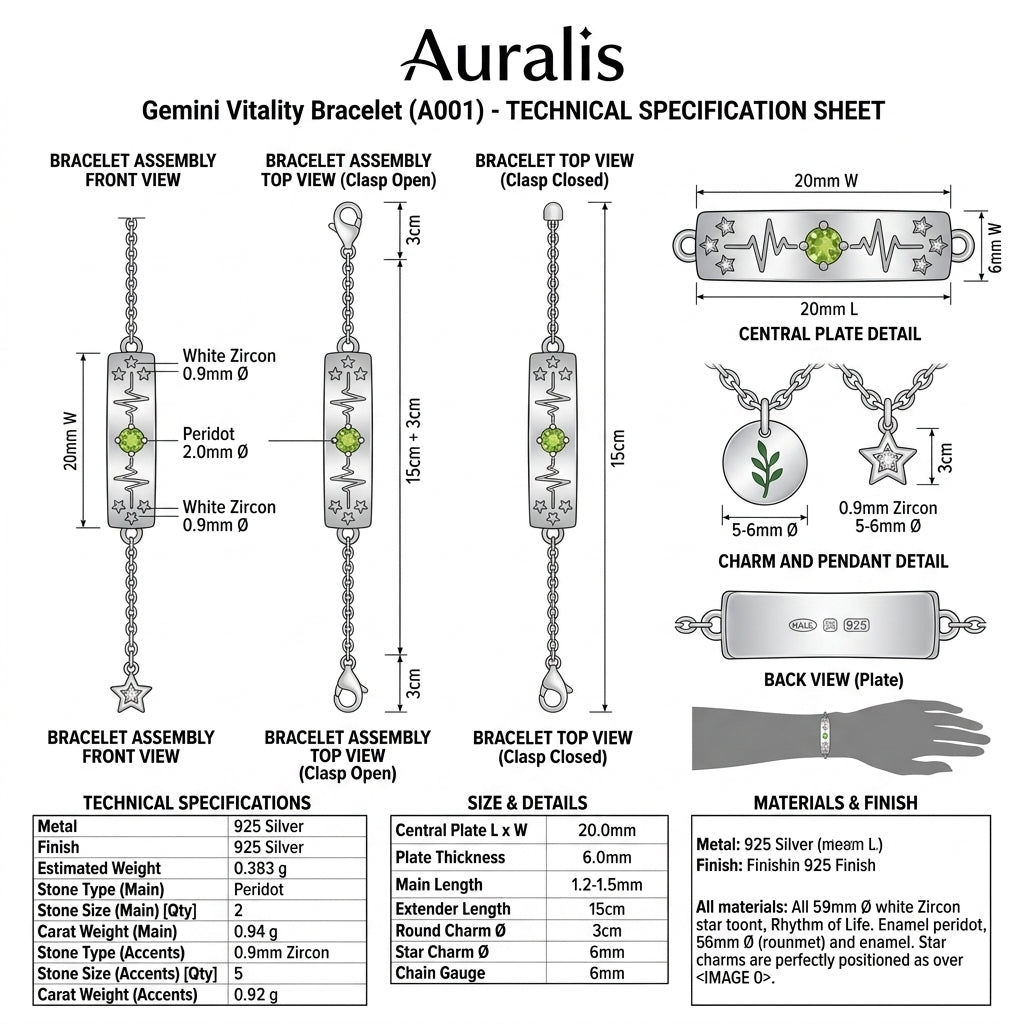 Auralis Gemini Vitality Bracelet - 双子座健康手链 8