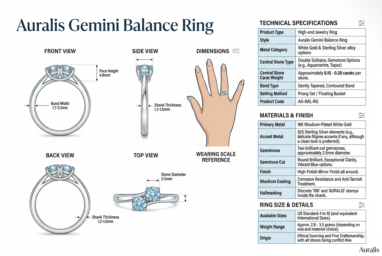 Auralis Gemini Balance Ring - 双子座健康戒指 8