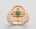 Libra Equilibrium Health Ring — 18K Rose Gold with Jade, Moonstone & Quartz 1