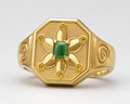 Libra Rose of Abundance Signet Ring — 18K Yellow Gold with Imperial Jadeite & Golden Sapphires 1