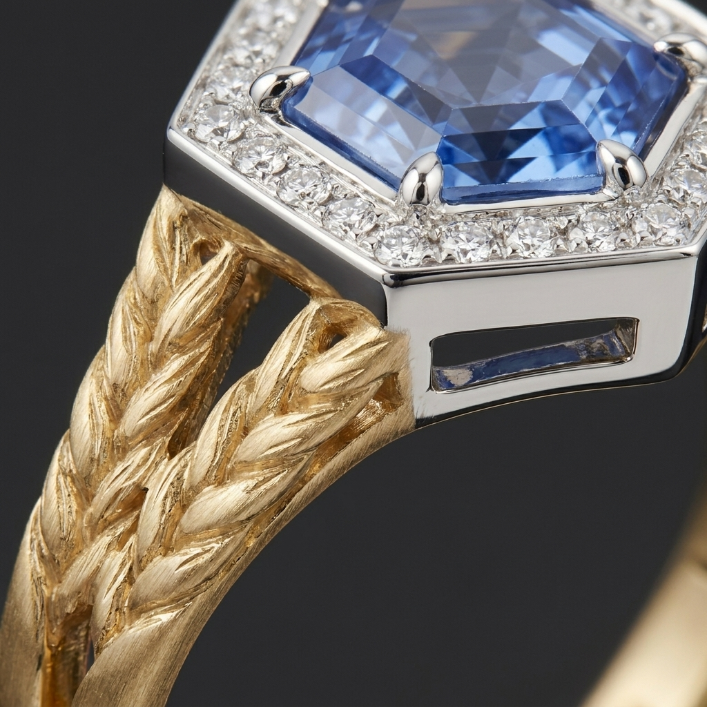 Devotion·Virgo Love Ring — 18K Gold Hexagonal Sapphire Ring | Astrological Fine Jewelry 3