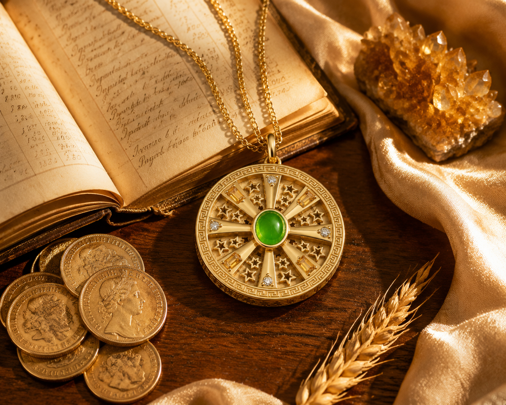 Chryseia — The Libra Golden Wheel Pendant 4