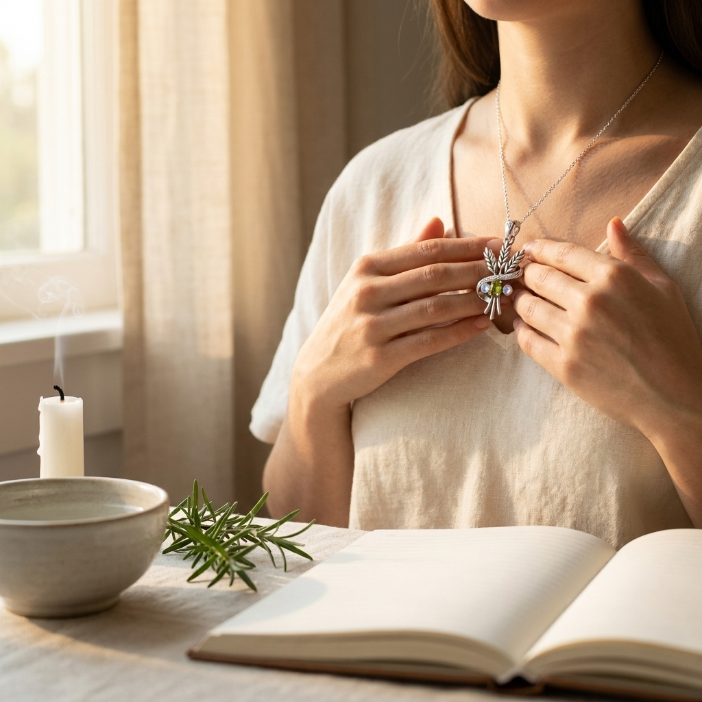 The Albedo Amulet — Virgo Wellness Pendant 7
